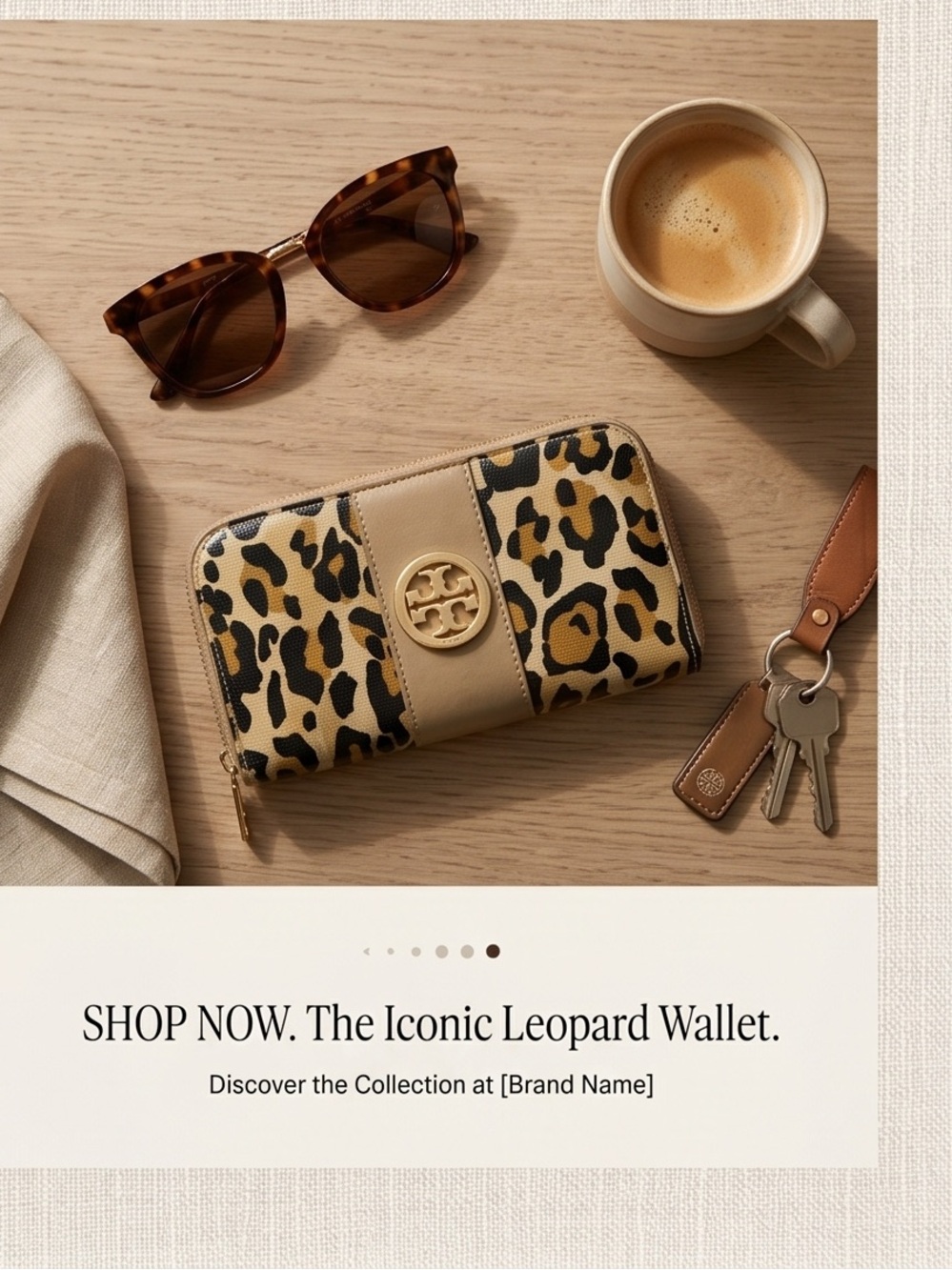 Tory Burch Leopard Print Zip Around Continental Wallet Gold Medallion Logo - Picture 4 of 12